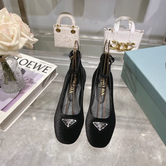 Prada Suede Low Heel Mary Jane Dress Sandals