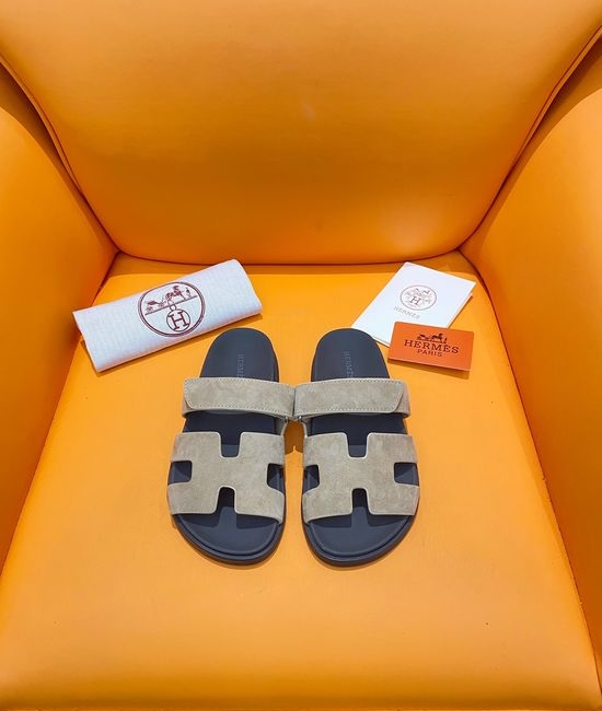 Hermes Velcro Flat Casual Sandals Soft Sole Comfortable Slides
