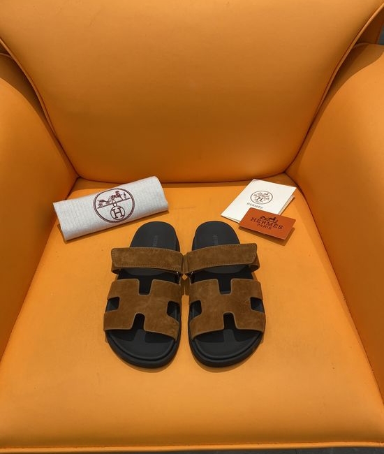 Hermes Velcro Flat Casual Sandals Soft Sole Comfortable Slides
