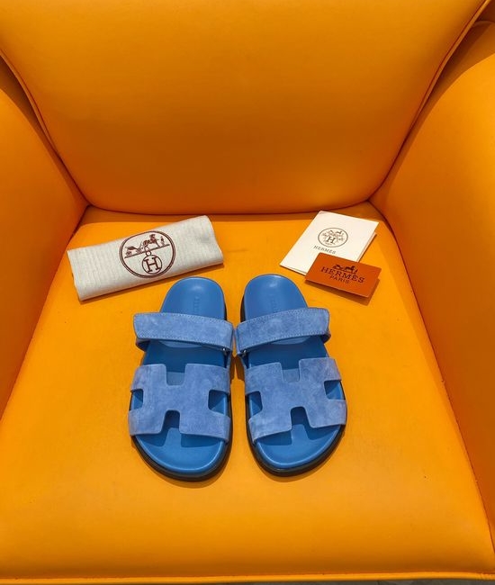 Hermes Velcro Flat Casual Sandals Soft Sole Comfortable Slides
