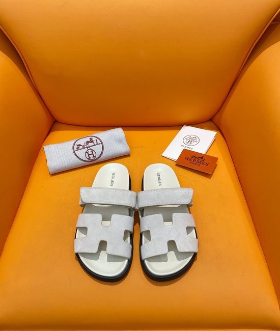 Hermes Velcro Flat Casual Sandals Soft Sole Comfortable Slides