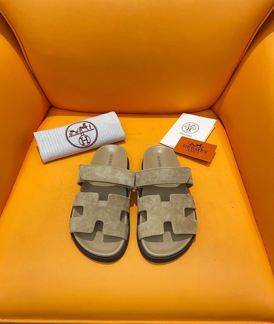 Hermes Velcro Flat Casual Sandals Soft Sole Comfortable Slides