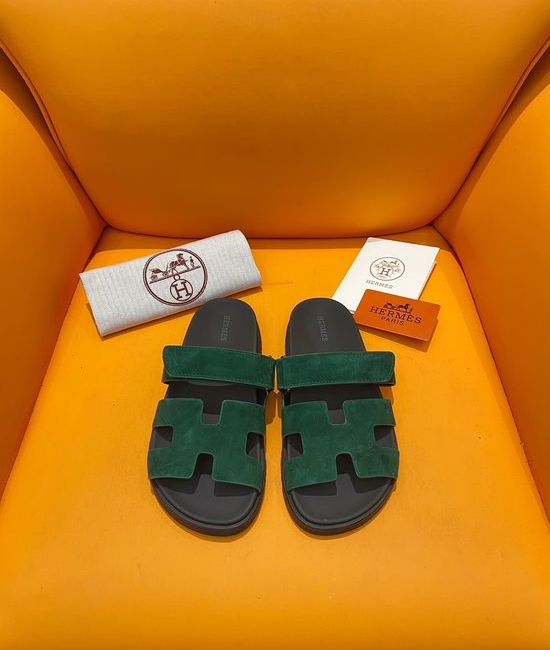 Hermes Velcro Flat Casual Sandals Soft Sole Comfortable Slides