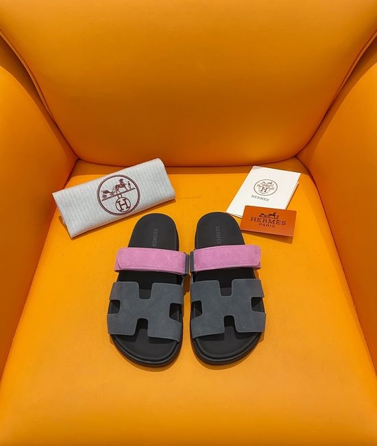 Hermes Velcro Flat Casual Sandals Soft Sole Comfortable Slides