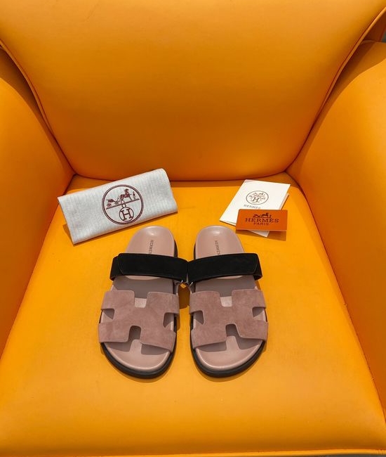 Hermes Velcro Flat Casual Sandals Soft Sole Comfortable Slides