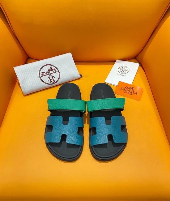 Hermes Velcro Flat Casual Sandals Soft Sole Comfortable Slides