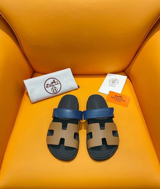 Hermes Velcro Flat Casual Sandals Soft Sole Comfortable Slides