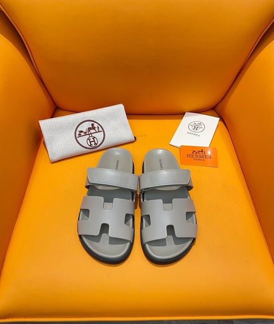 Hermes Velcro Flat Casual Sandals Soft Sole Comfortable Slides
