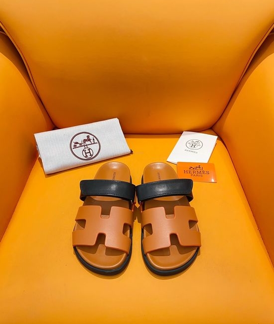 Hermes Velcro Flat Casual Sandals Soft Sole Comfortable Slides