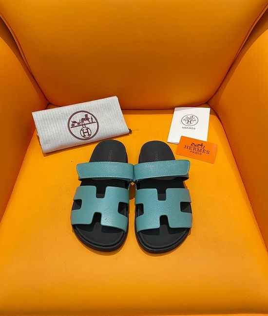 Hermes Velcro Flat Casual Sandals Soft Sole Comfortable Slides