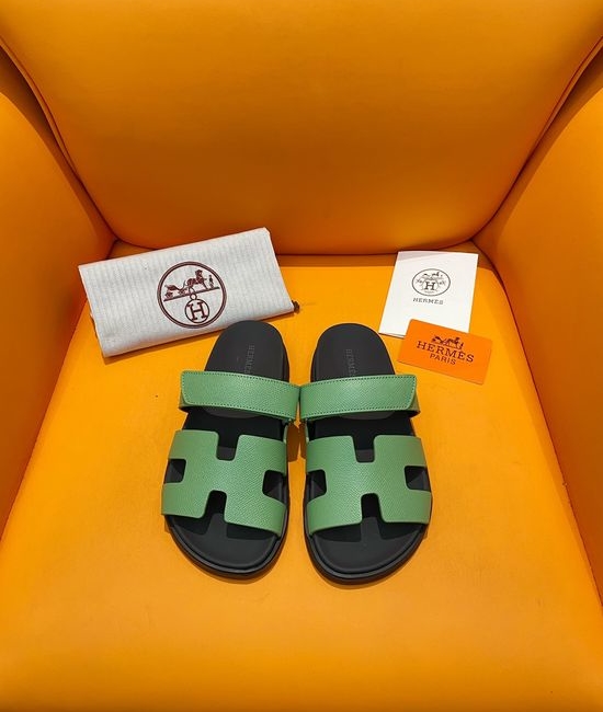 Hermes Velcro Flat Casual Sandals Soft Sole Comfortable Slides