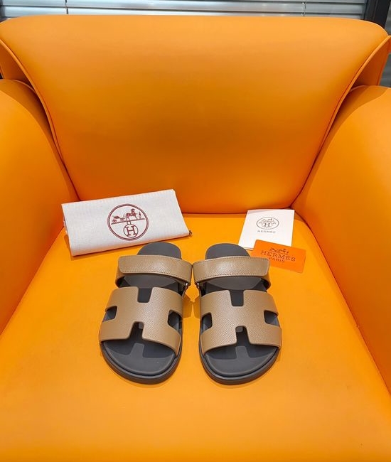 Hermes Velcro Flat Casual Sandals Soft Sole Comfortable Slides