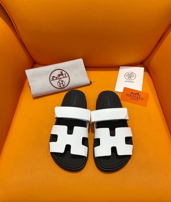 Hermes Velcro Flat Casual Sandals Soft Sole Comfortable Slides