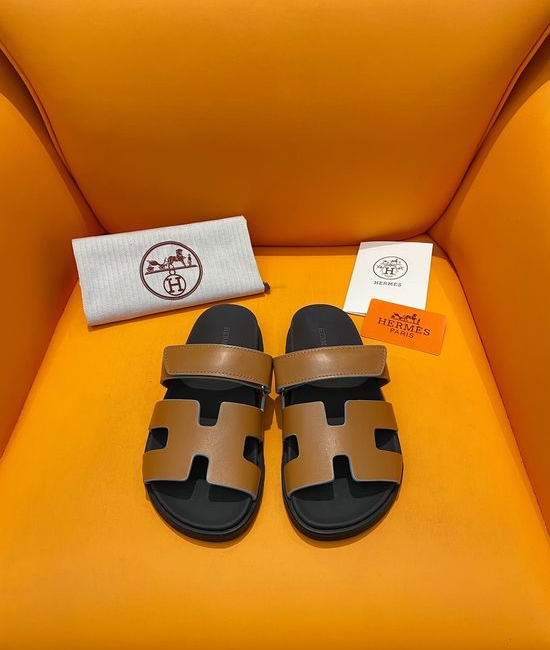 Hermes Velcro Flat Casual Sandals Soft Sole Comfortable Slides