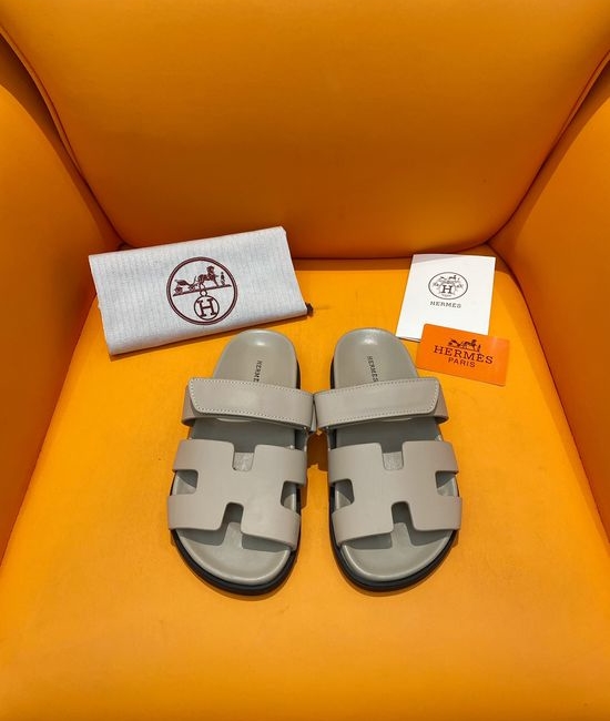 Hermes Velcro Flat Casual Sandals Soft Sole Comfortable Slides