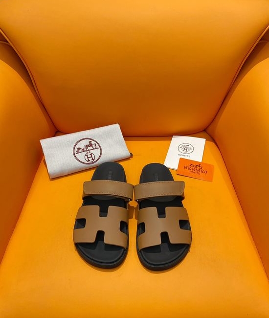 Hermes Velcro Flat Casual Sandals Soft Sole Comfortable Slides