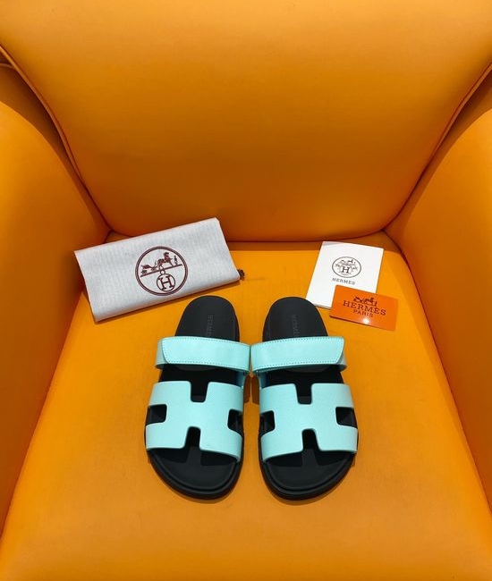 Hermes Velcro Flat Casual Sandals Soft Sole Comfortable Slides