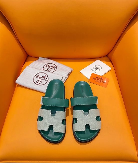 Hermes Velcro Flat Casual Sandals Soft Sole Comfortable Slides