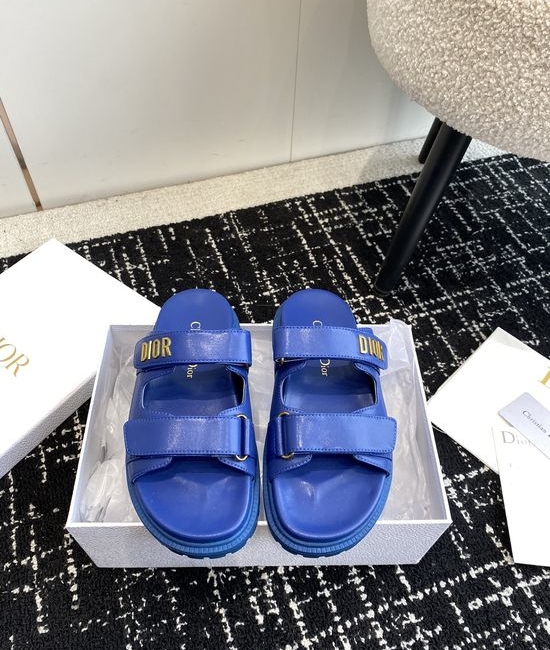 Christian Dior CD Adjustable Fabric Casual Flat Comfortable Slides
