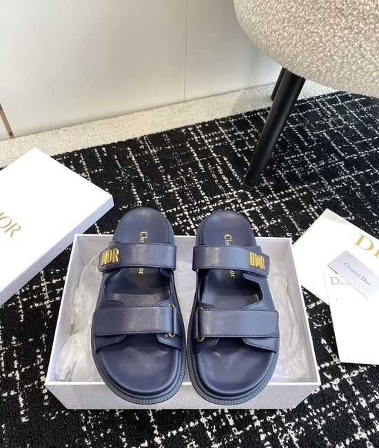 Christian Dior CD Adjustable Fabric Casual Flat Comfortable Slides