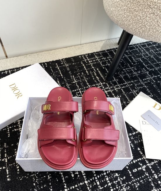 Christian Dior CD Adjustable Fabric Casual Flat Comfortable Slides
