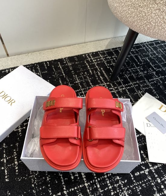 Christian Dior CD Adjustable Fabric Casual Flat Comfortable Slides