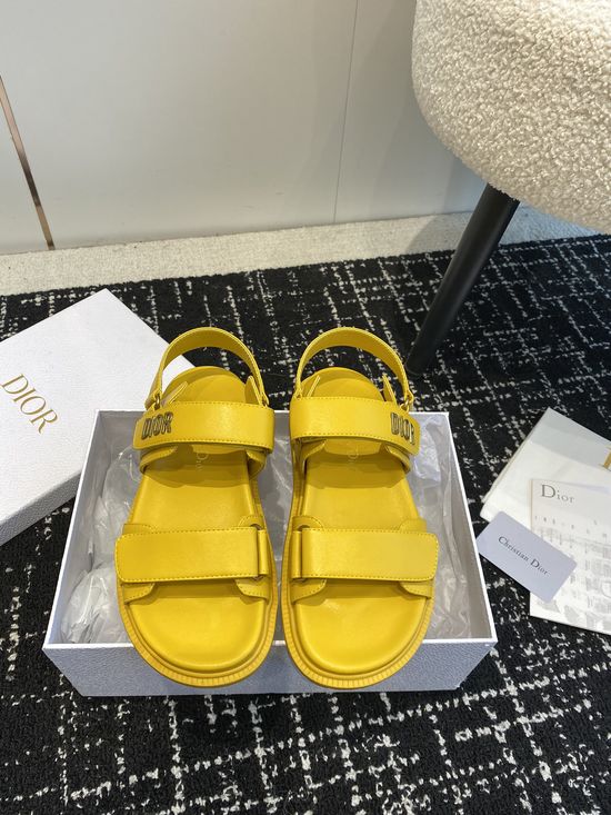 Christian Dior Studded Hook and Loop Flat Sandals Stylish Casual Daily