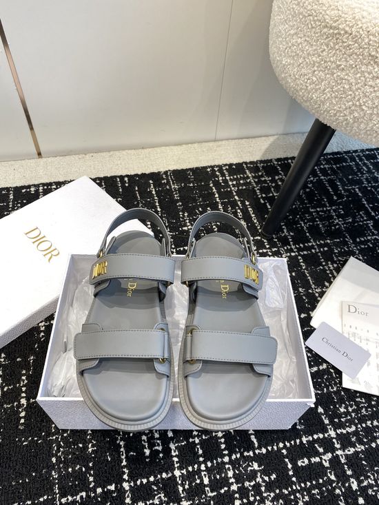 Christian Dior Studded Hook and Loop Flat Sandals Stylish Casual Daily