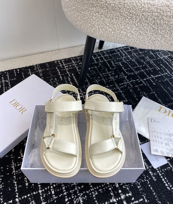 Christian Dior CD Comfortable Adjustable Leather Casual Summer Slides