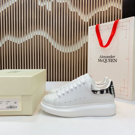 McQueen Hand-painted Premium Leather Casual Fashion Sneakers