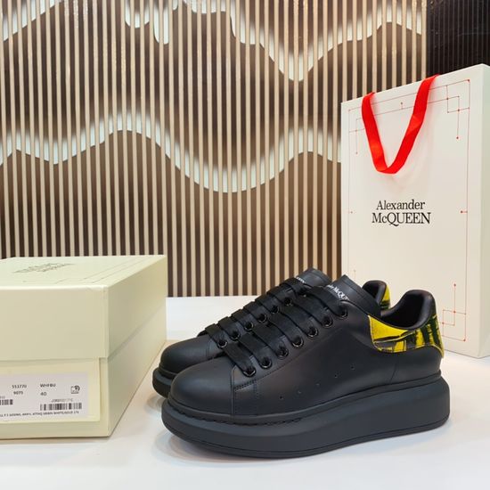 McQueen Hand-painted Premium Leather Casual Fashion Sneakers
