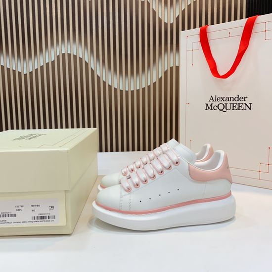 McQueen Premium Leather Casual Sneakers with Breathable Lining