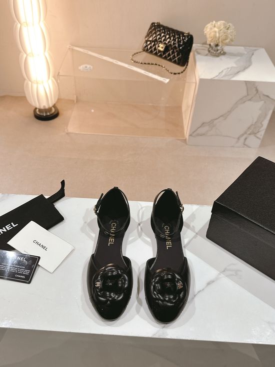 Chanel Camellia Decor Comfortable Leather Casual Flat Shoes