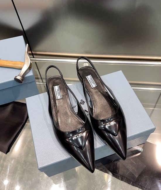 Prada Classic Leather Pointed Toe Casual Dress Shoes