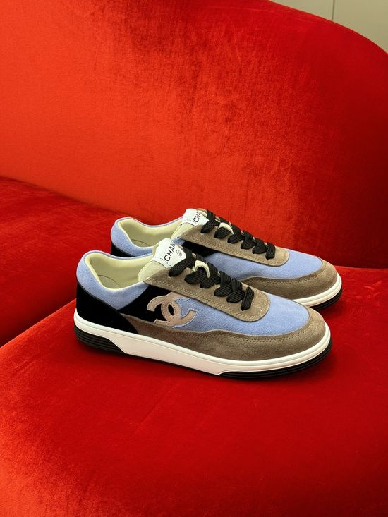 Chanel Classic Casual Sneakers with Leather Upper