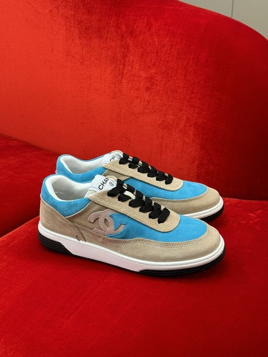 Chanel Classic Casual Sneakers with Leather Upper