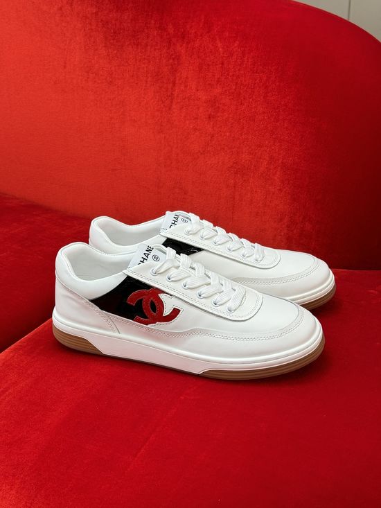 Chanel Classic Casual Sneakers with Leather Upper