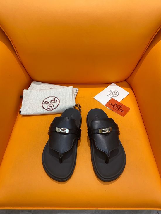 Hermes Velcro Casual Flat Sandals Comfortable Non-slip Slides