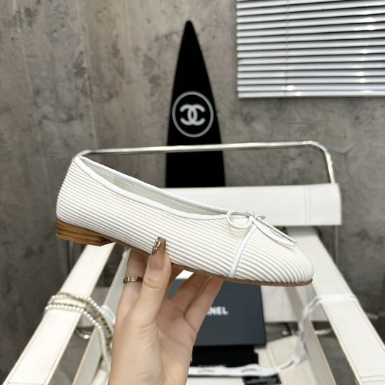 Chanel Classic Sheepskin Wool Blend Ballet Flat Shoes
