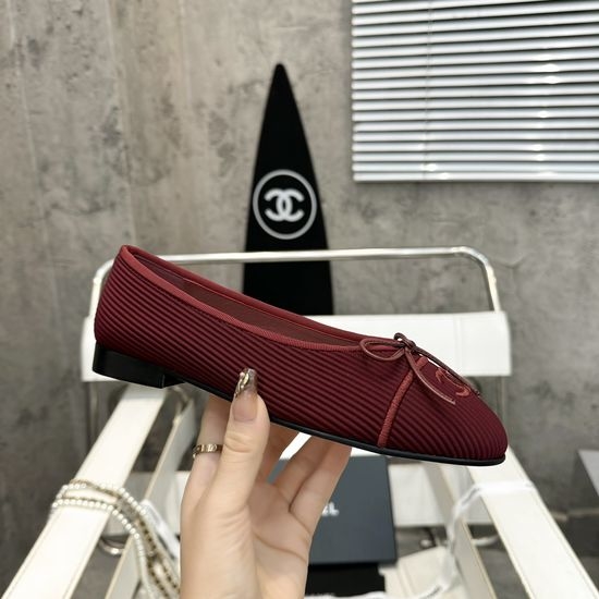 Chanel Classic Sheepskin Wool Blend Ballet Flat Shoes