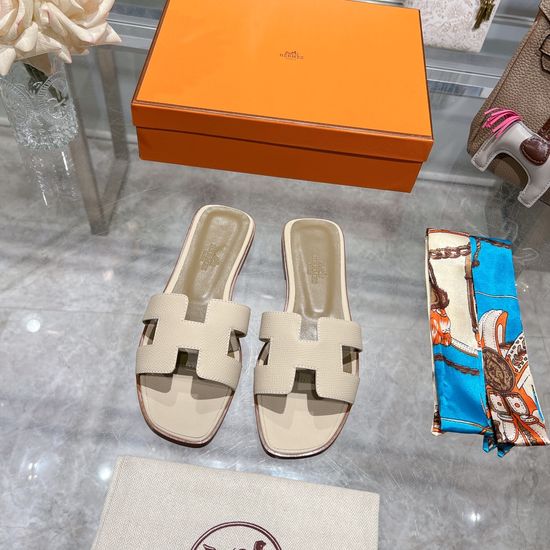 Hermes Calfskin Casual Slides Soft Comfortable Daily Wear Footwear