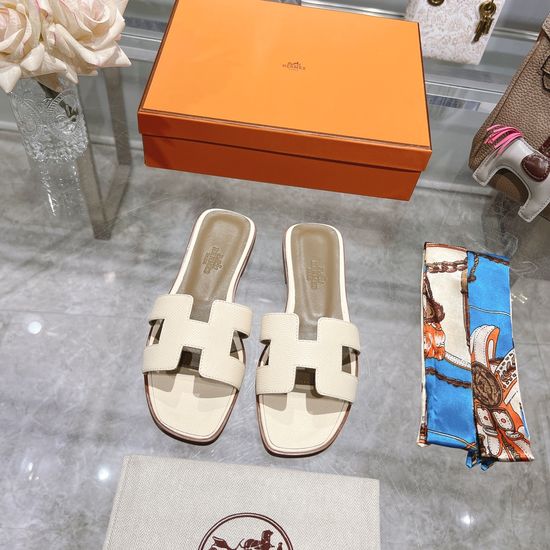 Hermes Calfskin Casual Slides Soft Comfortable Daily Wear Footwear