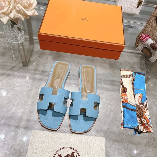 Hermes Calfskin Casual Slides Soft Comfortable Daily Wear Footwear
