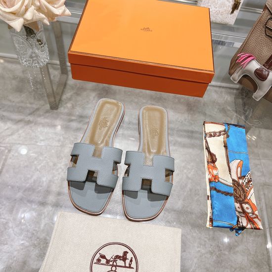 Hermes Calfskin Casual Slides Soft Comfortable Daily Wear Footwear