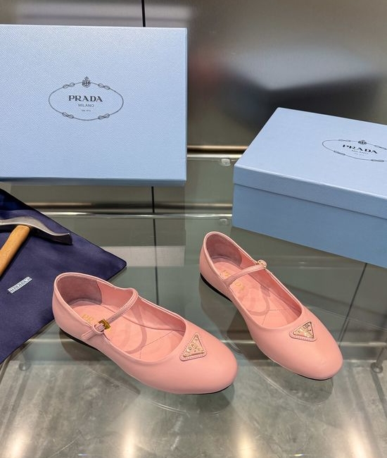 Prada Comfort Mary Jane Ballet Flats With Round Toe