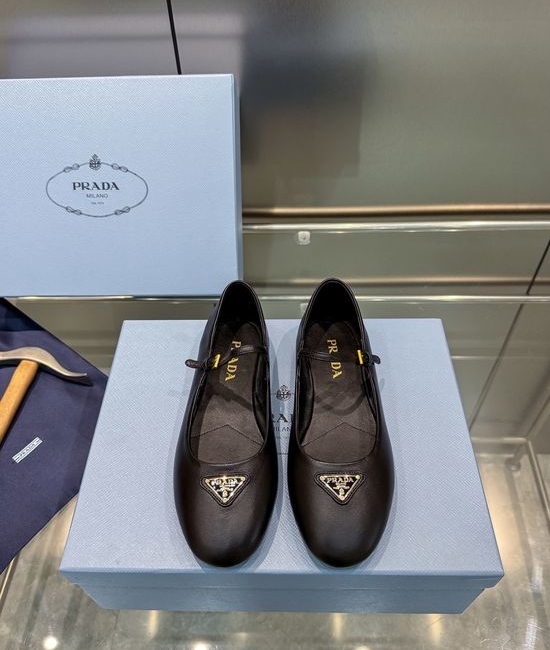 Prada Comfort Mary Jane Ballet Flats With Round Toe