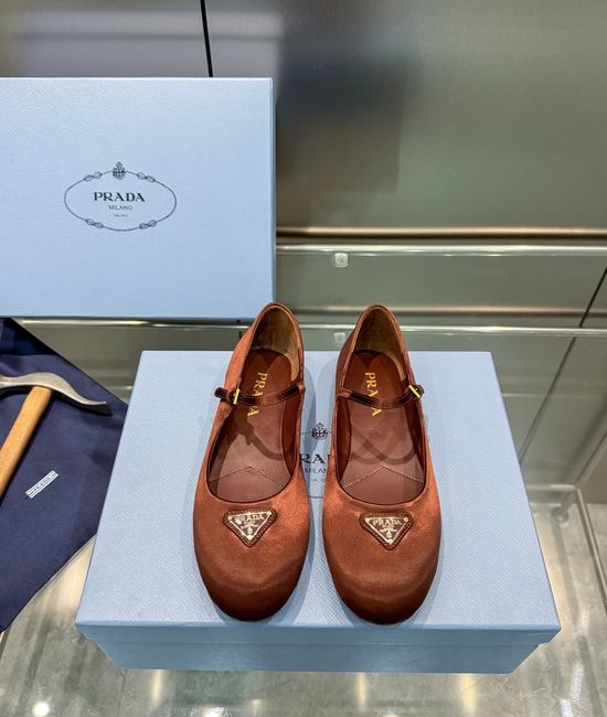 Prada Comfort Mary Jane Ballet Flats With Round Toe