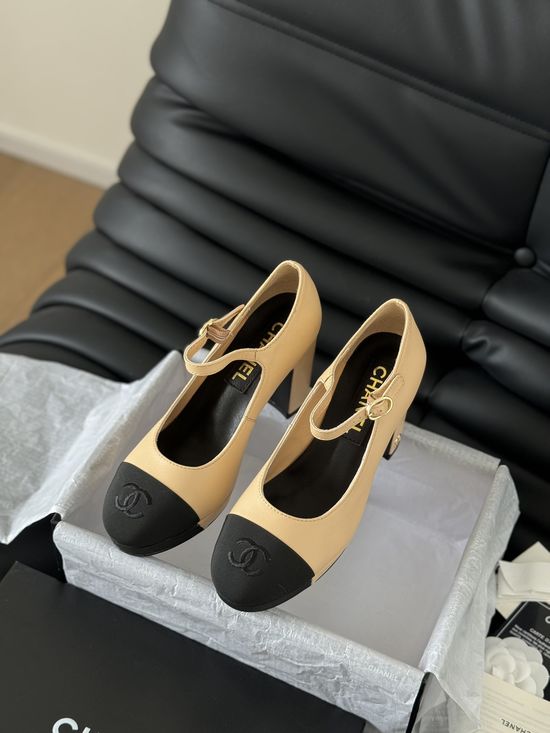 Chanel Platform Mary Jane Chunky Heel Pumps