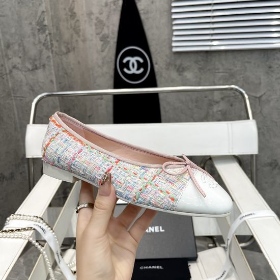 Chanel Classic Sheepskin Wool Blend Ballet Flat Shoes