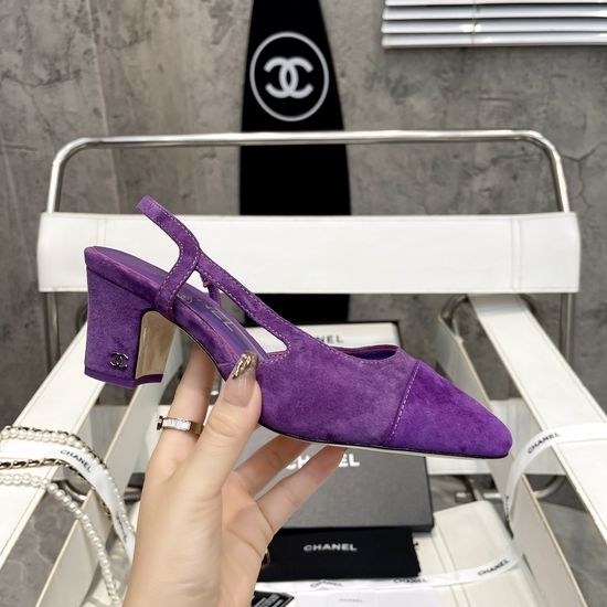 Chanel Color Block Chunky Heel Peep Toe Leather Sandals
